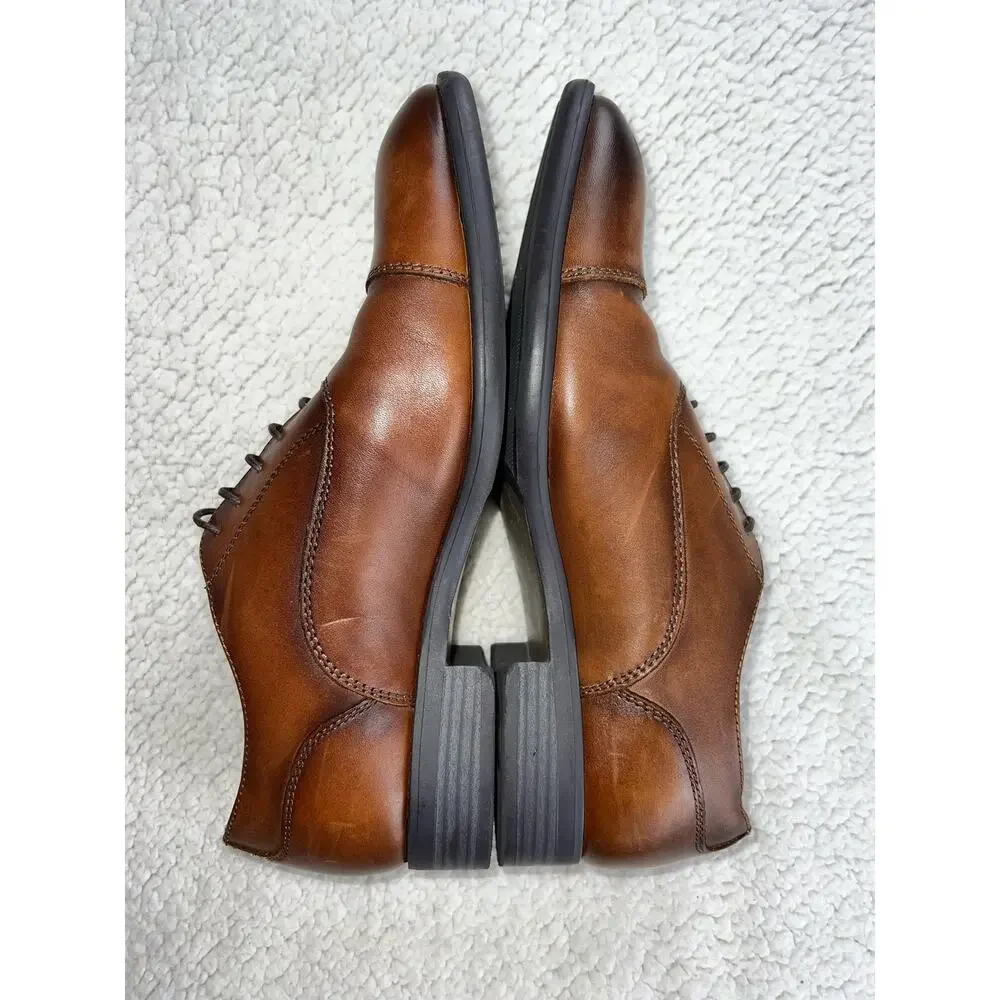 Nordstrom Cap Toe lace-up Oxford Cognac leather ortholite insole - Sz 8.5 - H19